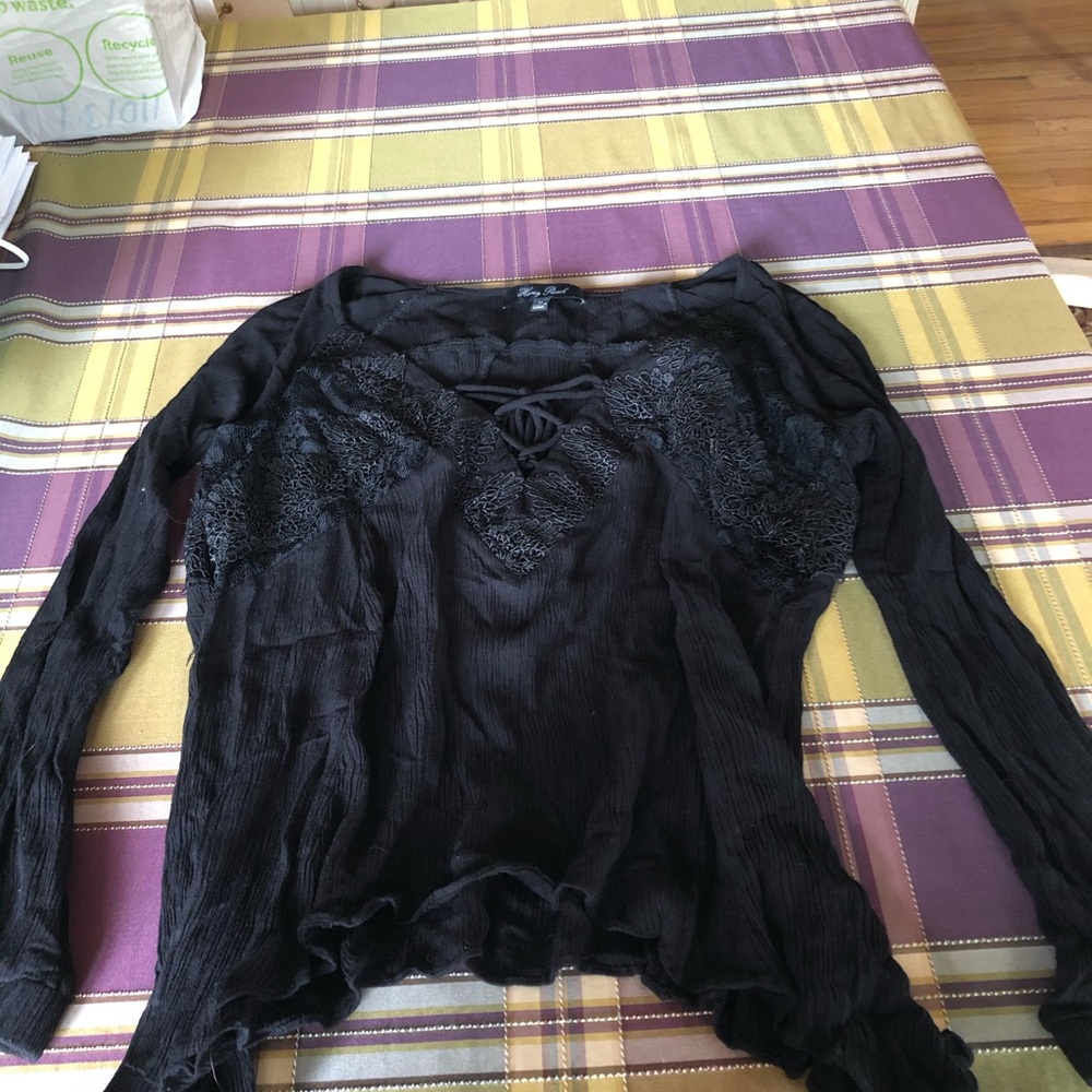 Long Sleeve Black Blouse